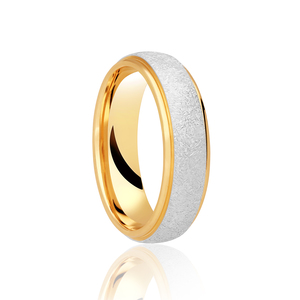 Two Colour Brushed Centre Wedding Ring