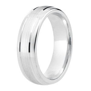6mm Polished Edge with a Light Brushed Centre Wedding Ring