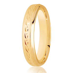 4mm Celtic Braid Design and Millgrain Edges Wedding Ring DC153