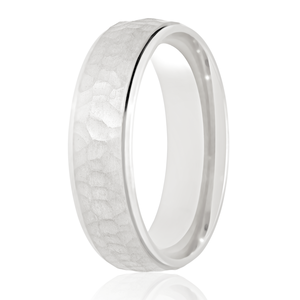 3mm Court Band with hammered centre and rolled edges Wedding Ring DC154