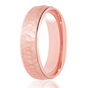 3mm Court Band with hammered centre and rolled edges Wedding Ring DC154