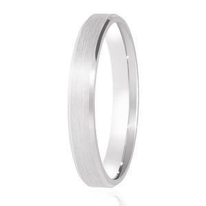 3mm Satin Finished Flat Court Band with Bevelled cut edges Wedding Ring DC163