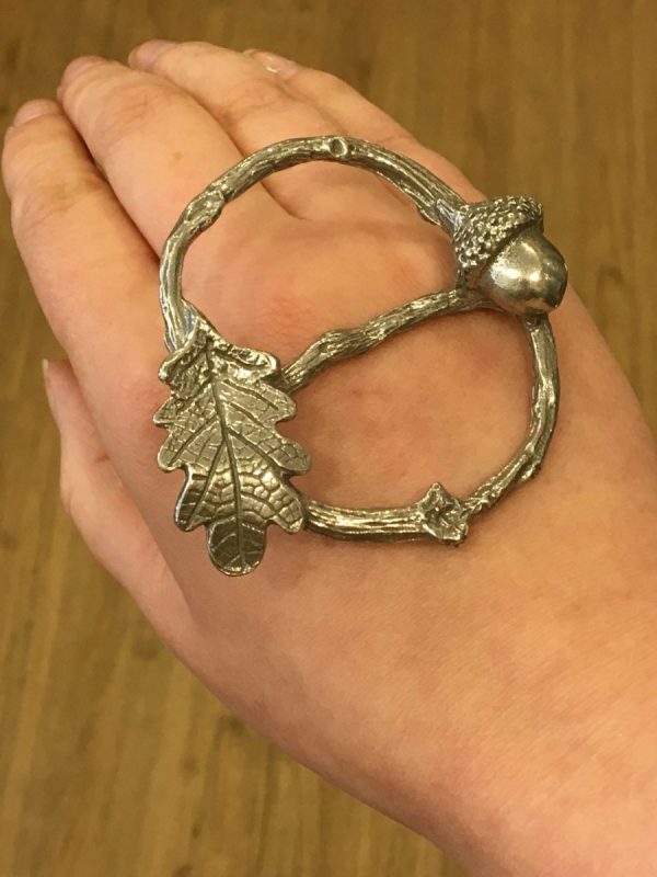 acorn and oak leaf scarf ring