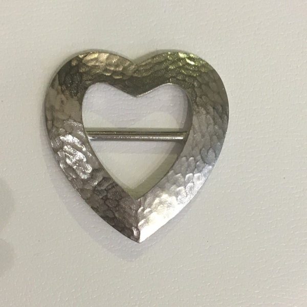 hammered heart scarf ring