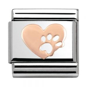 Nomination Classic Rose Gold Heart Pawprint Charm 430104/12