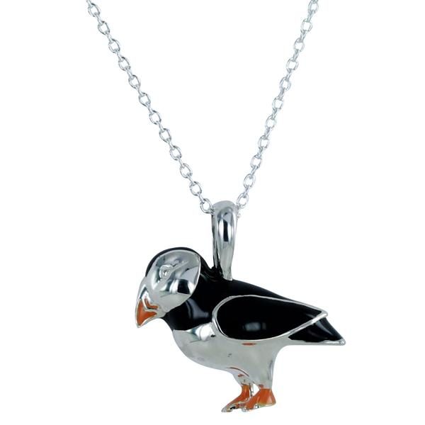 Portly Puffin Silver Pendant