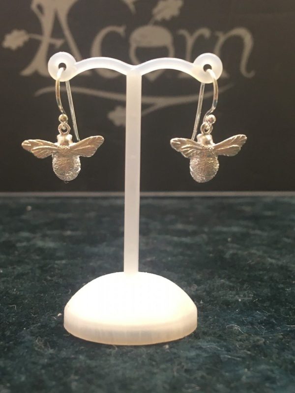Silver Chubby Bee Drop Earrings SG2610