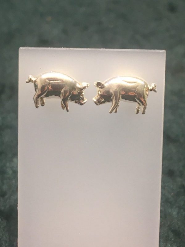 Silver Pig Stud Earrings RRBB207