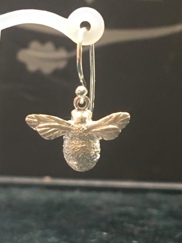 Silver Chubby Bee Drop Earrings SG2610