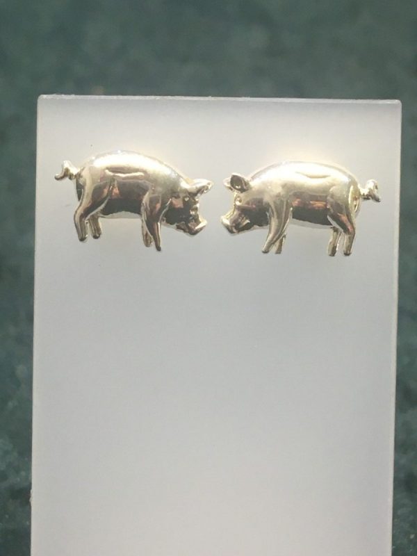 Silver Pig Stud Earrings RRBB207