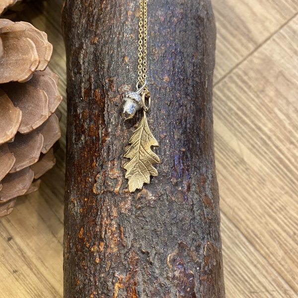 Acorn and Oak Leaf Bronze Pendant