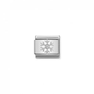 Nomination Classic Silvershine Snowflake with CZ Charm 330313/02
