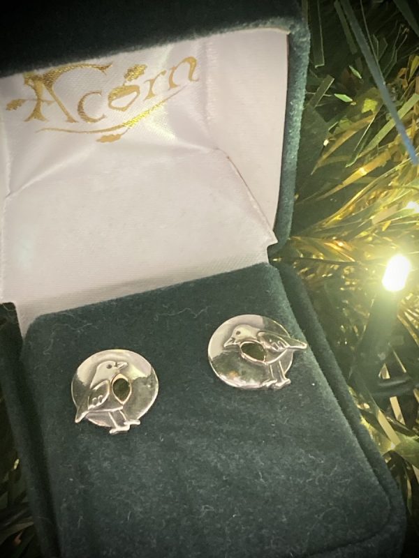Robin Redbreast Studs in Silver & Rose Gold ACNH274