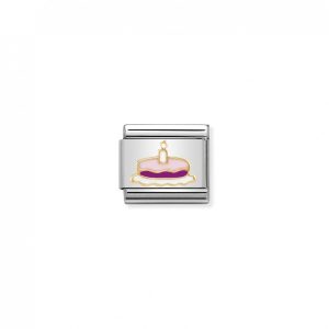 Nomination Classic Gold Cake with Candle Charm 030285/05