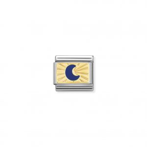 Nomination Classic Gold Blue Moon Charm 030284/43