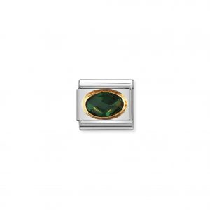Nomination Classic Gold Emerald Green CZ Charm 030601/027
