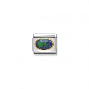 Nomination Classic Gold Green Opal Charm 030502/26