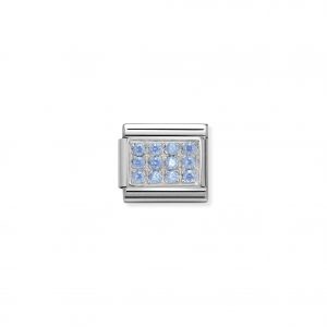 Nomination Classic Silvershine Light Blue CZ Pave Charm 330307/05