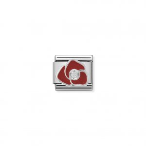 Nomination Classic Silvershine Red Rose with CZ Charm 330305/05