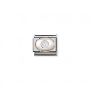 Nomination Rose Gold White Mother of Pearl & CZ Charm 430504/01