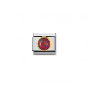 Nomination Classic Gold Red Opal Charm 030505/08