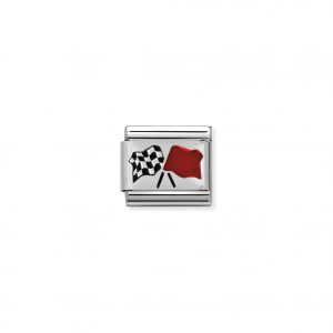 Nomination Classic Silvershine Chequered Flag Charm 330208/16
