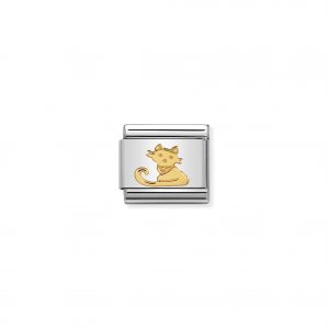 Nomination Classic Gold Sitting Cat Charm 030112/32
