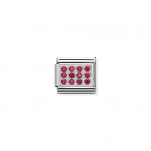 Nomination Classic Silvershine Red CZ Pave Charm 330307/02