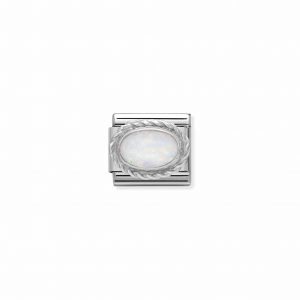 Nomination Classic Silvershine White Opal Charm 330503/07