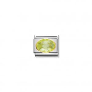 Nomination Classic Gold Green CZ Charm 030601/004
