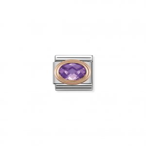 Nomination Classic Rose Gold Violet CZ Charm 430601/001
