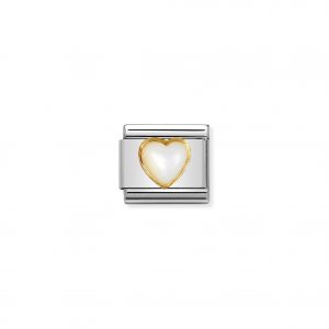 Nomination Classic Gold Mother of Pearl Heart Charm 030501/12