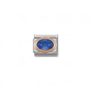 Nomination Classic Rose Gold Sapphire Blue CZ Charm 430601/007