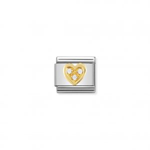 Nomination Classic Gold Heart with CZ Charm 030311/11