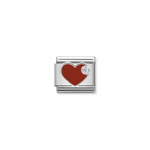 Nomination Classic Silvershine Red Heart with CZ Charm 330305/01