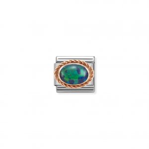 Nomination Classic Rose Gold Green Opal Charm 430507/26