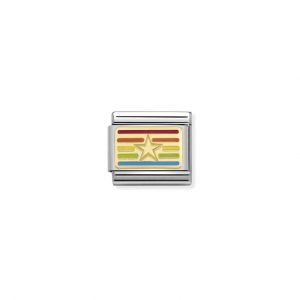 Nomination Classic Gold Rainbow Flag Star Charm 030263/23