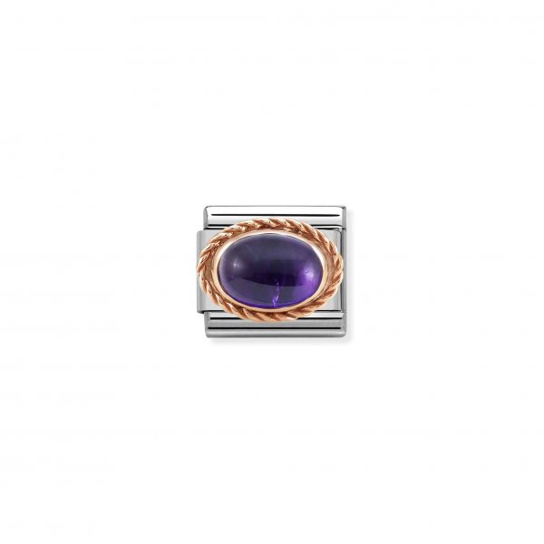 Nomination Classic Rose Gold Amethyst Charm 430507/35