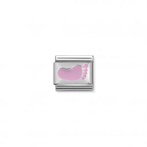 Nomination Classic Silvershine Pink Footprint Charm 330281/10