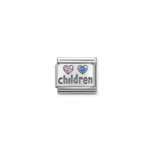 Nomination Classic Silvershine Children with CZ Hearts Charm 330304/15