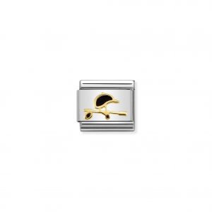 Nomination Classic Gold Black Whip & Hat Charm 030272/29