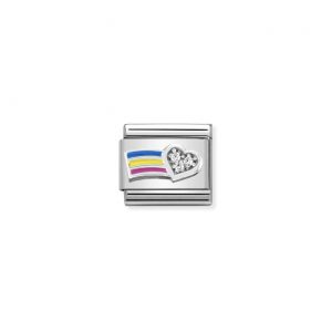 Nomination Silvershine Rainbow with CZ Heart Charm 330321/01