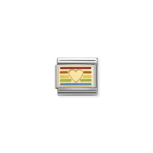 Nomination Classic Gold Rainbow Flag Heart Charm 030263/24