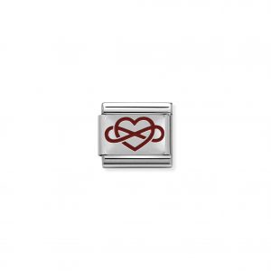 Nomination Classic Silvershine Red Infinity Heart Charm 330206/07