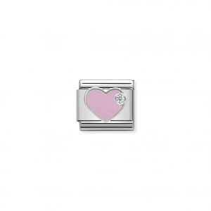 Nomination Classic Silvershine Pink Heart with CZ Charm 330305/02