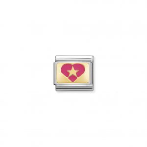 Nomination Classic Gold Fuchsia Heart with Star Charm 030284/18