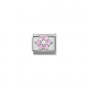 Nomination Silvershine Flower with White & Pink CZ Charm 330322/03
