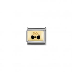 Nomination Classic Gold Mr with Bow Tie Charm 030284/25