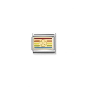 Nomination Classic Gold Rainbow Flag Four Leaf Clover Charm 030263/25