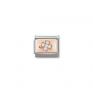 Nomination Rose Gold Four Leaf Clover with CZ Charm 430302/02